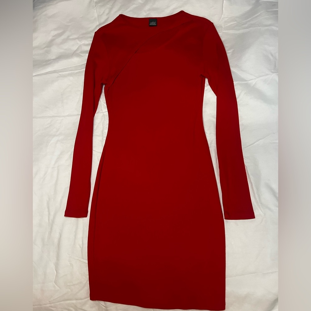 Wild Fable Bold Red Long Sleeve Dress